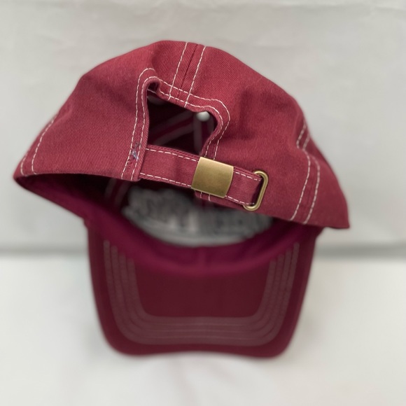 Navy Pier Ball Cap Maroon Silver Hat Embroidered Souvenir Adjustable Adult Sz - Picture 7 of 8